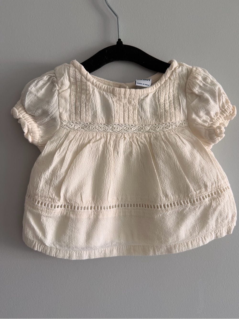 Old Navy Baby Puff-Sleeve Cream Blouse